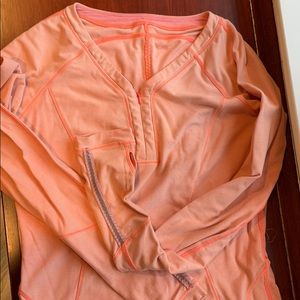 Lululemon neon orange rulu long running top